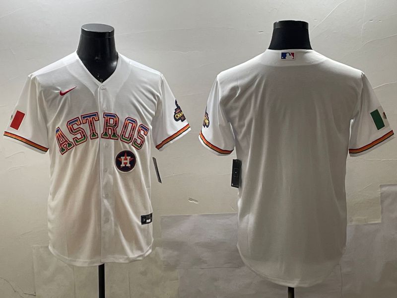 Men Houston Astros Blank White Mexico Game 2025 Nike MLB Jersey style 3->san francisco giants->MLB Jersey
